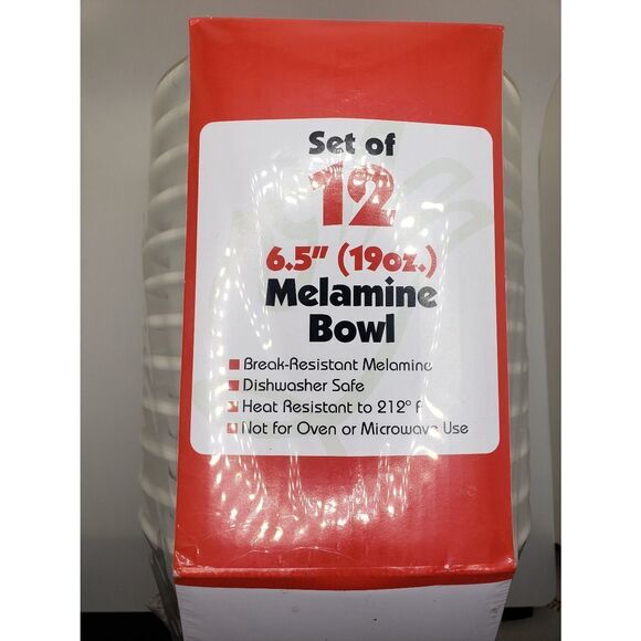 Melamine food bowls 12 piece set durable tableware dishwasher safe - Picture 2 of 4